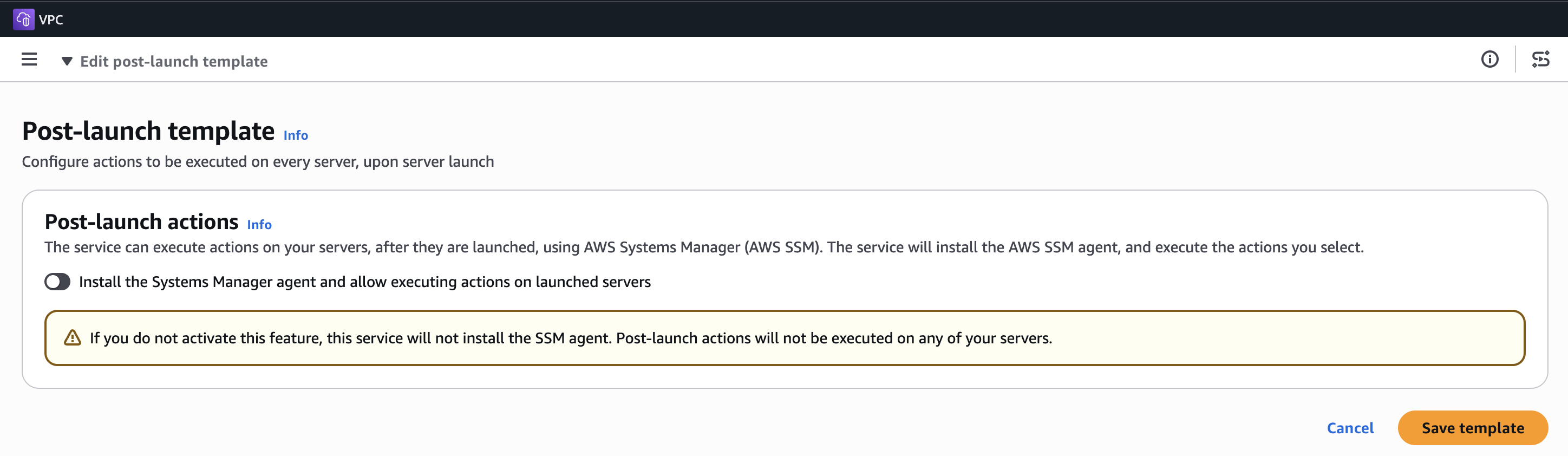 建議直接開啟 Post-launch actions,會自動啟用 SSM agent